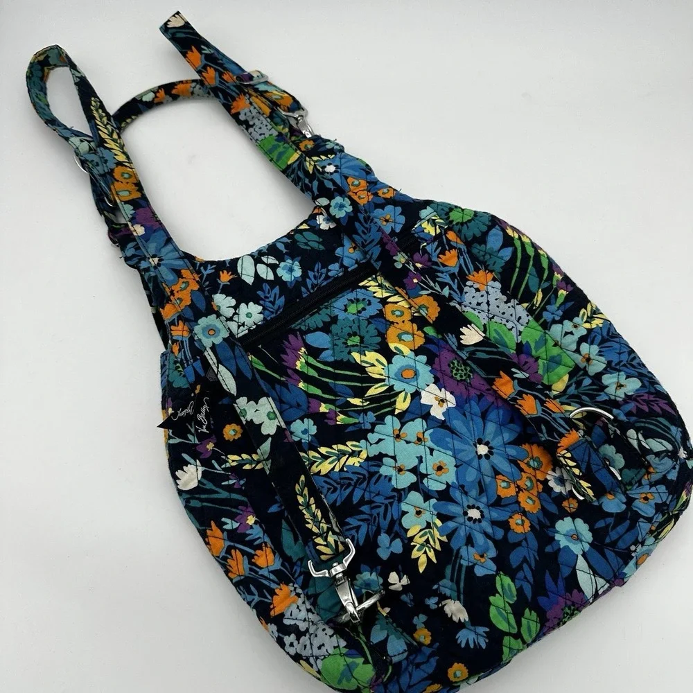 EUC - Vera Bradley convertible backpack to purse  midnight blues pattern 12